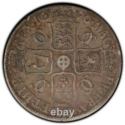 Grande-bretagne Royaume-uni 1676 Couronne V Octavo Charles II Silver Coin Pcgs F15 S-3358