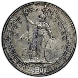 Grande-bretagne Royaume-uni 1895 Trade Dollar En Chine $ 1 Argent Monnaie Pcgs Au Presque Unc
