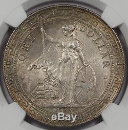 Grande-bretagne Royaume-uni 1929 B Trade Dollar Chine 1 $ Argent Monnaie Ngc Ms64 Gem Bu Bombay