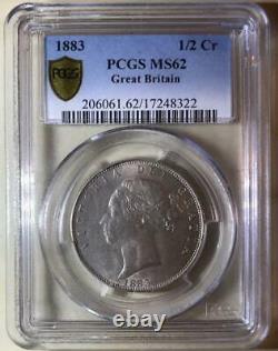 Grande-bretagne Victoria Young Head Silver Coin 1883 Pcgs Ms 62 Livraison Gratuite8467n