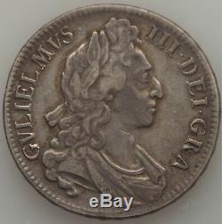 Grande-bretagne William III Couronne 1696, Km494.1. Silver Coin