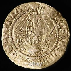 Henry Viii, 1509-47. A Moitié Ange, Mm. Portcullis Crowned. Première Pièce, 1509-26