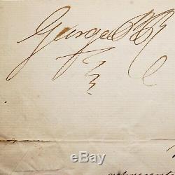 Le Roi George III Document Signé George IV Autograph Prince Héritier Dowton Abbey Royaume-uni