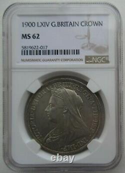 Ngc Ms62 Grande-bretagne 1900 Au Royaume-uni Reine Victoria Silver Coin 1 Couronne