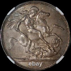 Ngc Ms63 1897 Great Britain Queen Victoria Silver Crown Toned