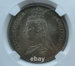 Ngc Ms63 Grande-bretagne Royaume-uni 1887 Queen Victoria Silver Coin 1 Couronne