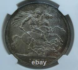 Ngc Ms63 Grande-bretagne Royaume-uni 1887 Queen Victoria Silver Coin 1 Couronne