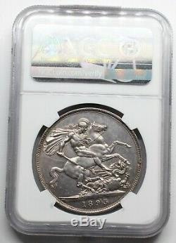 Ngc Unc 1893 LVI Royaume-uni Grande-bretagne Victoria 1 Couronne Silver Coin