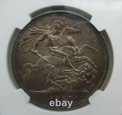 Ngc Unc Détails Grande-bretagne Royaume-uni 1887 Queen Victoria Silver Coin 1 Crown