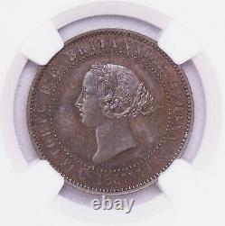 Ngc-pf64bn 1857 Grande-bretagne Half Penny=5cents Bronze Pattern Pop Top