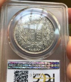 Pcgs Au53 Grande-bretagne Royaume-uni 1845 Reine Victoria Silver Coin 1 Couronne