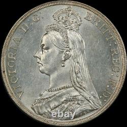 Pcgs Ms62 1887 Grande-bretagne Queen Victoria Silver Crown