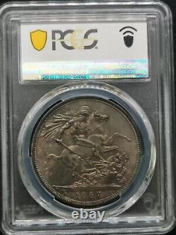 Pcgs Ms63 Grande-bretagne Royaume-uni 1887 Queen Victoria Silver Coin 1 Couronne