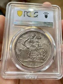 Pcgs Ms64 Grande-bretagne Royaume-uni 1892 Queen Victoria Silver Coin 1 Couronne