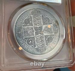 Pcgs Pr61 Grande-bretagne Royaume-uni 1847 Reine Victoria Gothique Preuve Argent Monnaie 1 Couronne
