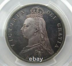 Pcgs Pr63 Grande-bretagne Royaume-uni 1887 Victoria Proof Silver Coin 1/2 Crown Half Crown