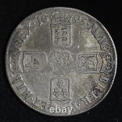 Pièce d'argent britannique de la Couronne de Grande-Bretagne Angleterre William III de 1695 E813