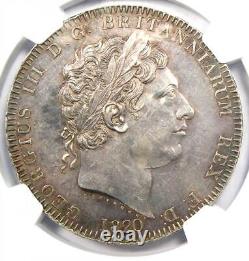 Pièce de monnaie de couronne George III de 1820 en Grande-Bretagne Angleterre. Détail non circulé NGC UNC MS