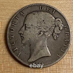 Pièce en argent couronne de Grande-Bretagne de 1844 F-VF de la succession de pièces KM# 741.