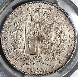 Pièce en argent de 5 shillings Victoria Crown Grande-Bretagne PCGS AU 1845 (22110202C)