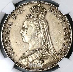 Pièce en argent de Grande-Bretagne de 1889 NGC AU Det Couronne Victoria Dragon Slayer 22070302C
