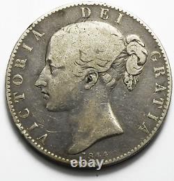 Pièce en argent de couronne du Royaume-Uni de 1844, KM# 765 Seulement 94 000 Frappées