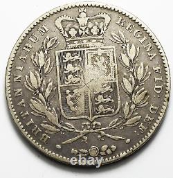 Pièce en argent de couronne du Royaume-Uni de 1844, KM# 765 Seulement 94 000 Frappées