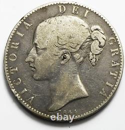 Pièce en argent de couronne du Royaume-Uni de 1844, KM# 765 Seulement 94 000 Frappées