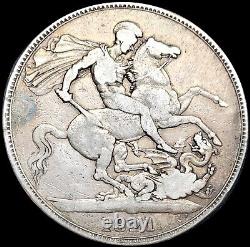 Rare 1821 Grande-bretagne. 925 Couronne D'argent Roi George IV Secundo # 0681
