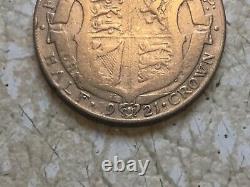 Rare Error 1921 / 921 British Half Crown Amazing Sliver Coin Grande-bretagne