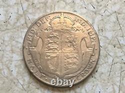 Rare Error 1921 / 921 British Half Crown Amazing Sliver Coin Grande-bretagne