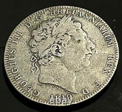 Rare Grande-bretagne Royaume-uni 1819 George III LX Silver Crown, 925