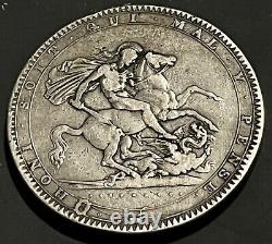 Rare Grande-bretagne Royaume-uni 1820 George III LX Silver Crown, 925