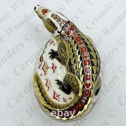 Royal Crown Derby'crocodile' Paperweight (boxed) Bouchon D'or