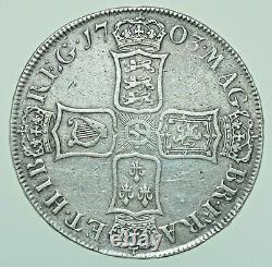Scarce 1703 Anne Vigo Crown, Pièce D'argent Britannique Vf