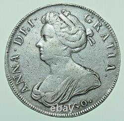 Scarce 1703 Anne Vigo Crown, Pièce D'argent Britannique Vf