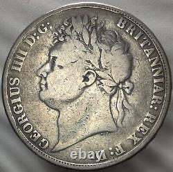 Silver Grande-bretagne 1821 Secundo Silver Crown George IV Laureate Head