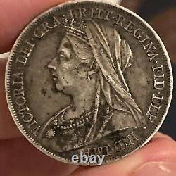Uk Grande-bretagne Big Silver Coin Crown 1899 LXII Km#783 Xf Cond