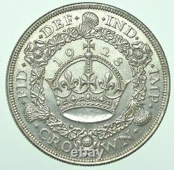 Very Scarce 1928 George V Wreath Crown, Pièce D'argent Britannique Seulement 9034 Struck