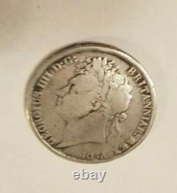 Vintage Rare 1821 Uk Grande-bretagne George IV Georgius III Crown Silver Coin